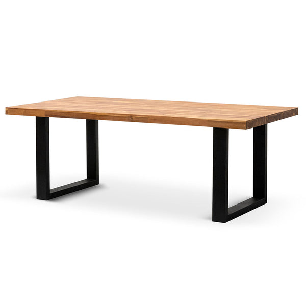 2.1m Dining Table - Natural with Black Leg