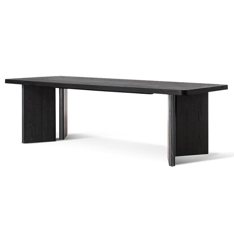 3m Elm Dining Table - Full Black- Natural