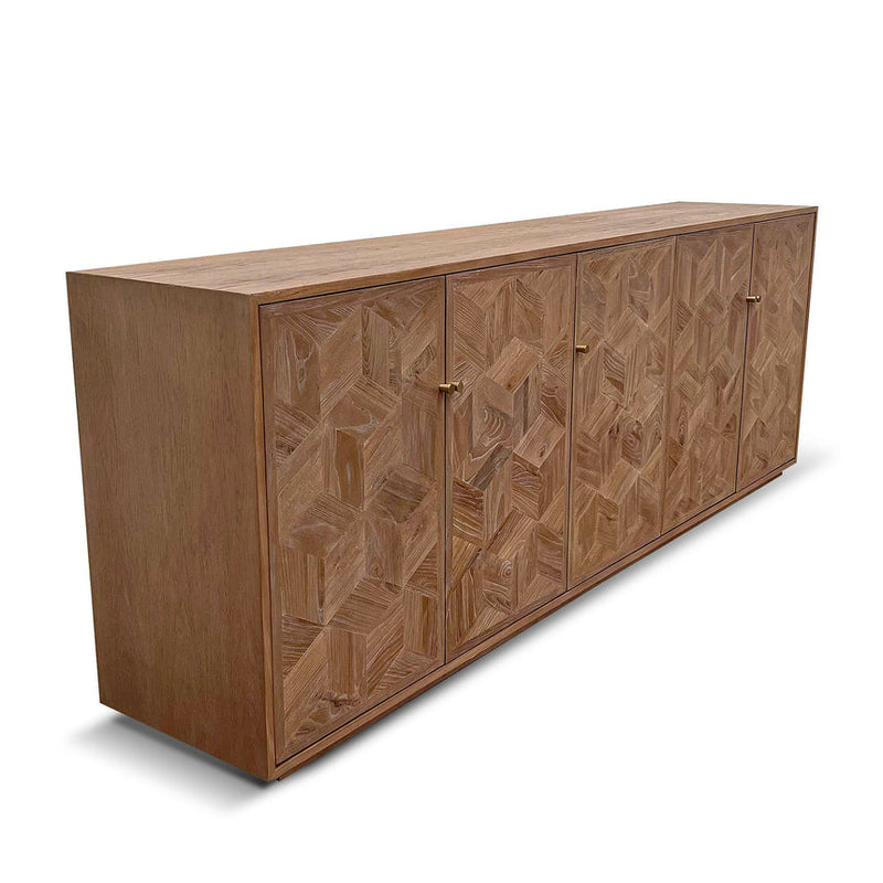 2.4m Elm Sideboard Unit - Natural