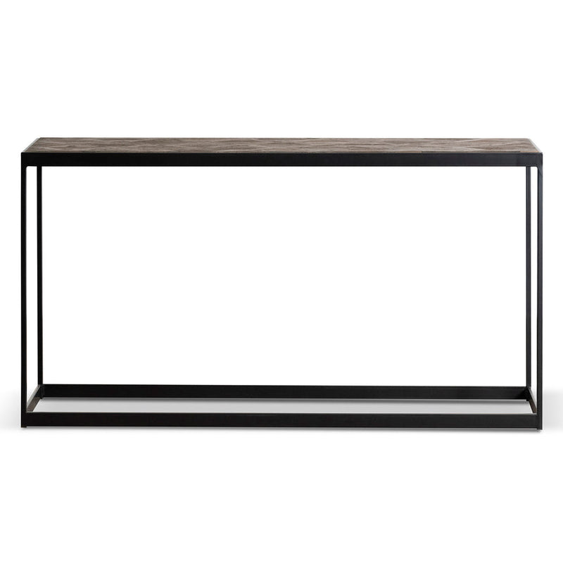 140cm Console Table in Dark Natural - Golden Frame