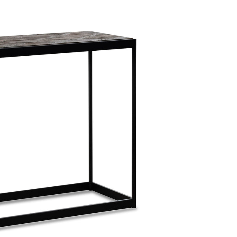 140cm Console Table in Dark Natural - Golden Frame