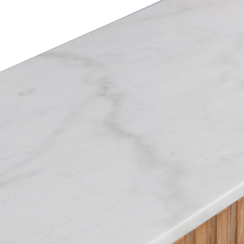 CDT6965-NI 1.6m White Marble Console Table - Black