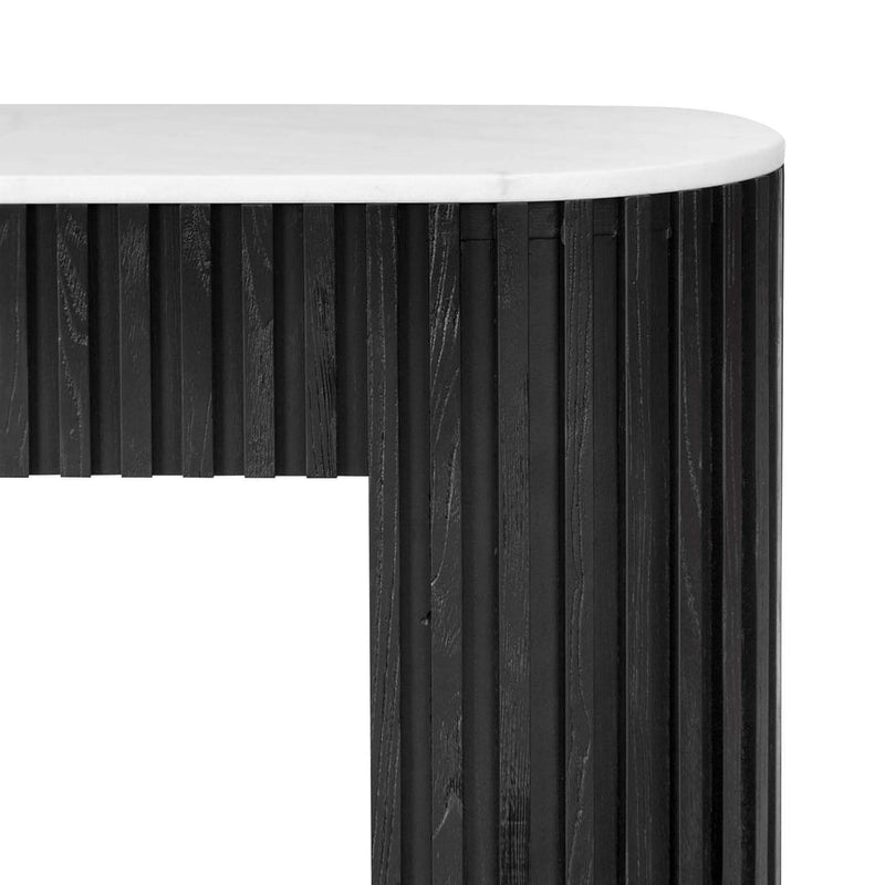 CDT6965-NI 1.6m White Marble Console Table - Black