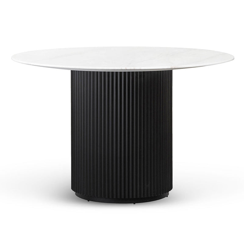 1.2m Round Wooden Dining Table - Black