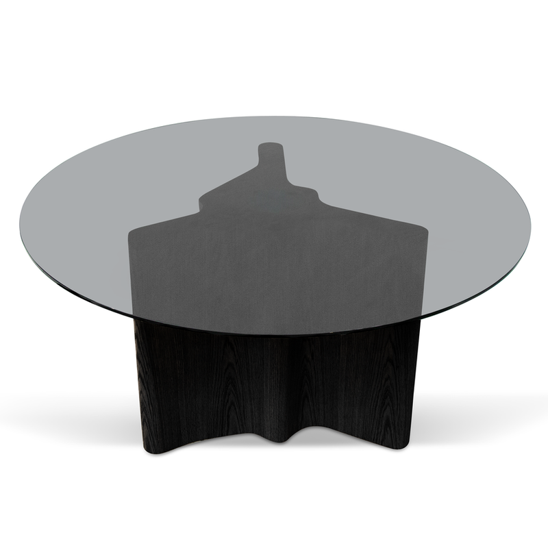 1.5m Round Glass Dining Table - Black