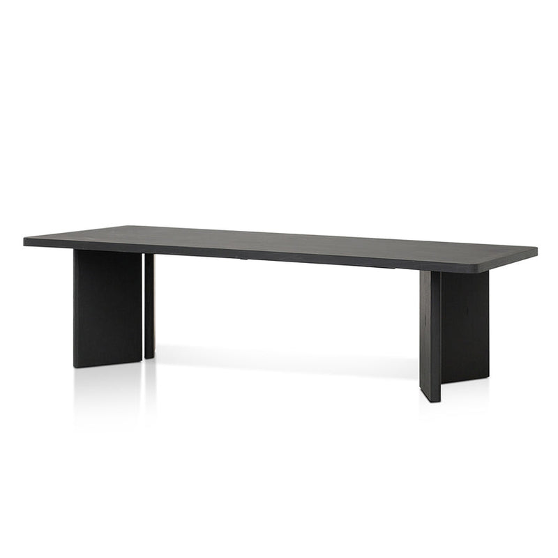 3m Elm Dining Table - Full Black- Natural