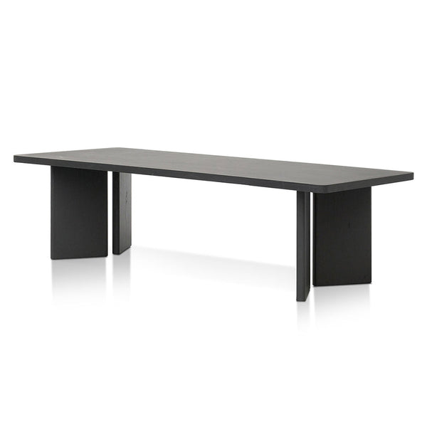 3m Elm Dining Table - Full Black- Natural