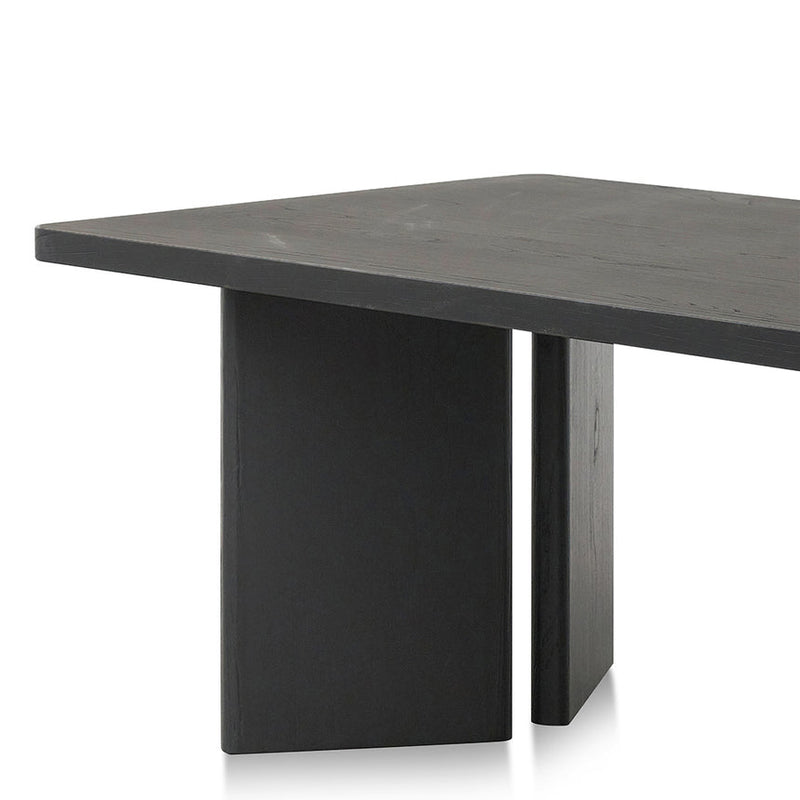 3m Elm Dining Table - Full Black- Natural