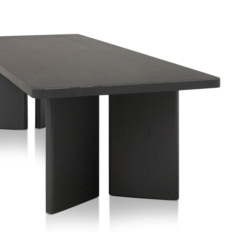 3m Elm Dining Table - Full Black- Natural