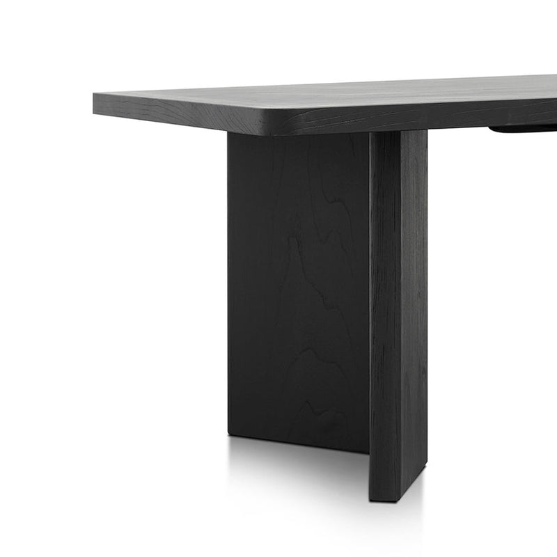 3m Elm Dining Table - Full Black- Natural