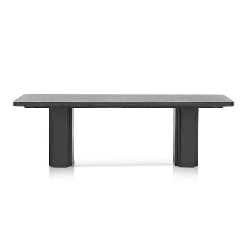 2.4m Elm Dining Table - Full Black