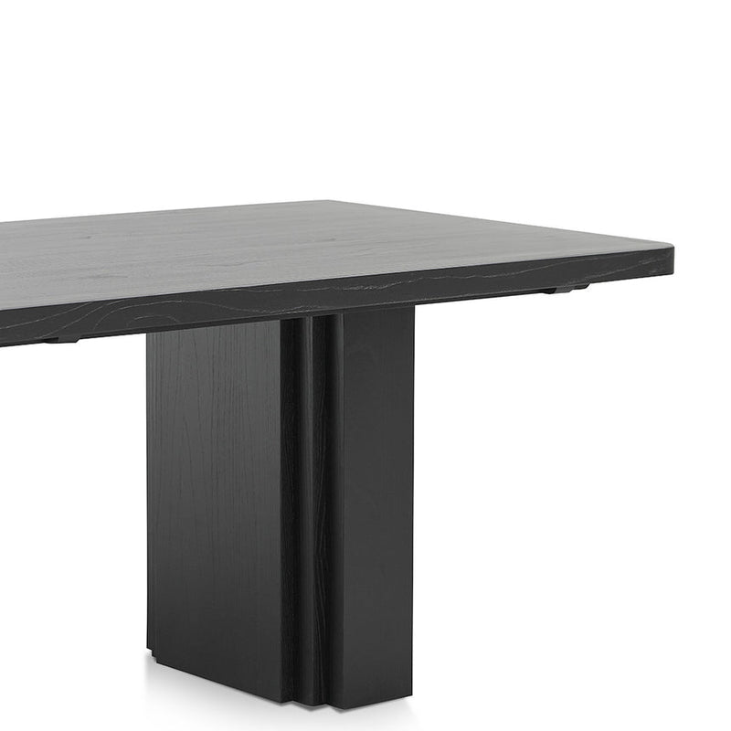 2.4m Elm Dining Table - Full Black