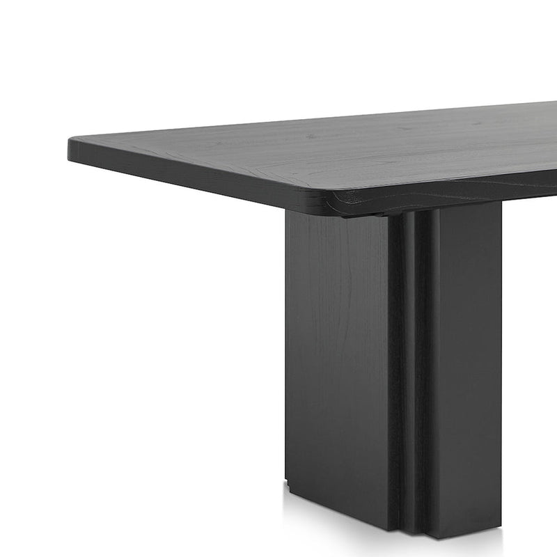 2.4m Elm Dining Table - Full Black