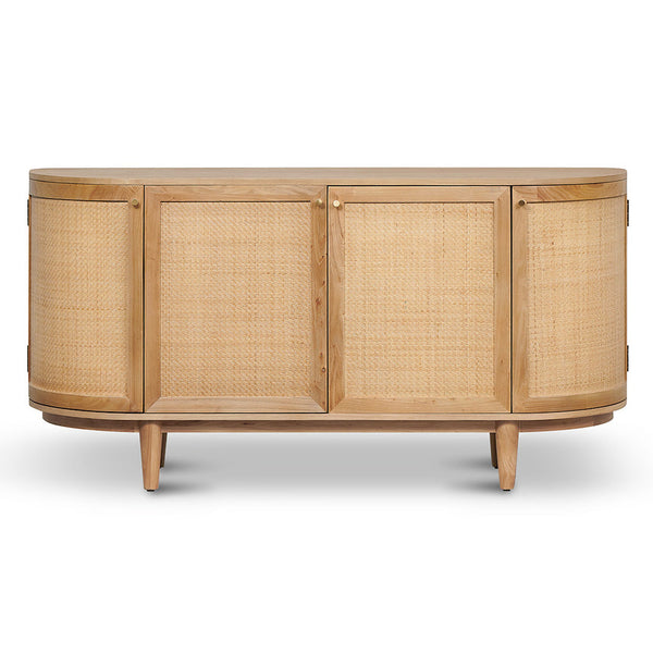 1.7m Natural Elm Sideboard - Rattan Doors