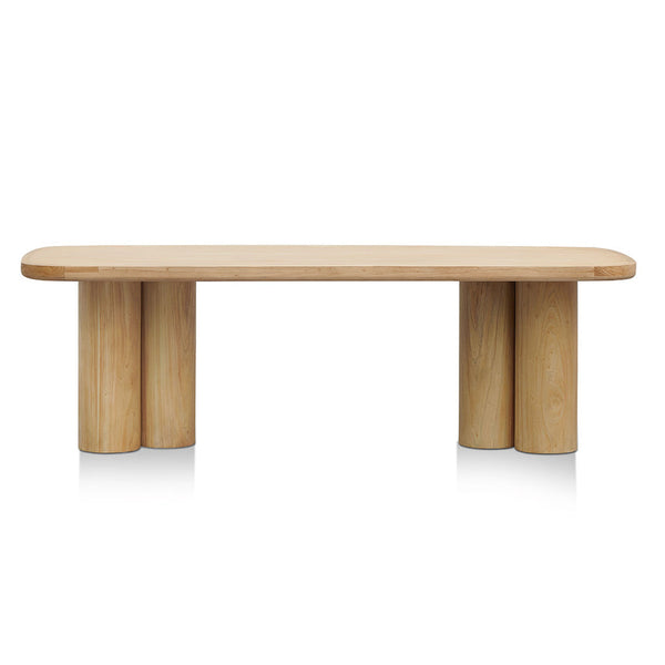 2.4m Elm Dining Table - Light Natural