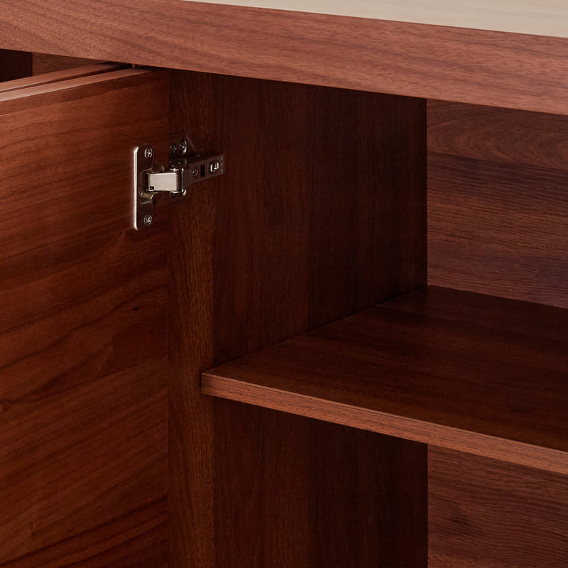 Beige Door Sideboard Unit - Walnut