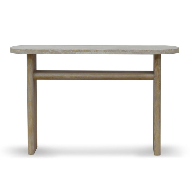 Travertine Marble 1.22m Console Table - White Wash