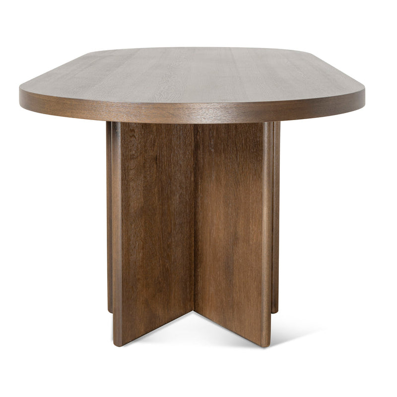 2.4m Pill Shape Dining Table - Caramel Oak