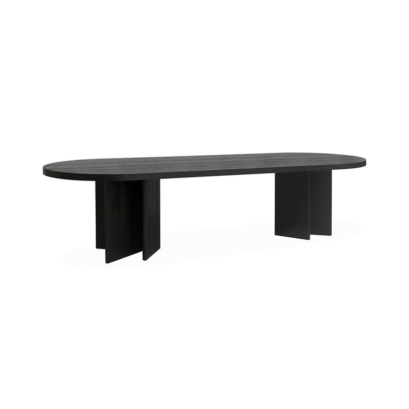 3m Pill Shape Dining Table - Textured Espresso Black