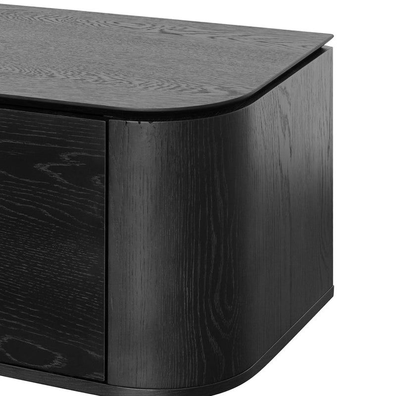 2.4m TV Entertainment Unit - Black Oak