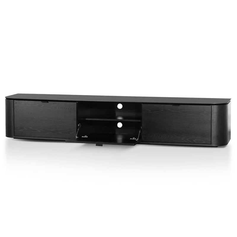 2.4m TV Entertainment Unit - Black Oak