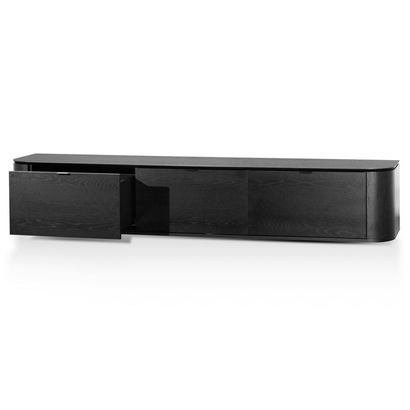 2.4m TV Entertainment Unit - Black Oak