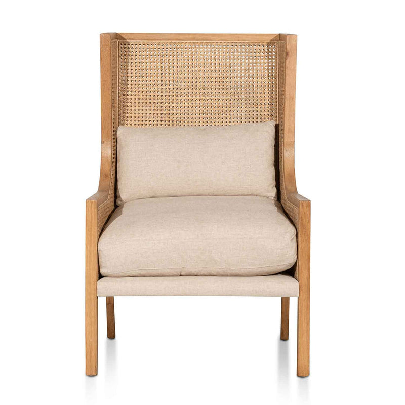 Wingback Rattan Armchair - Distress Natural - Sand White