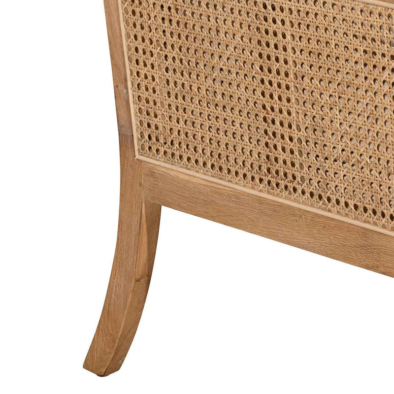 Wingback Rattan Armchair - Distress Natural - Sand White