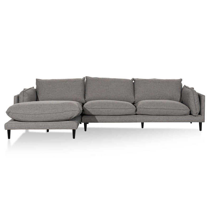 CLC6430-KSO 4 Seater Left Chaise Fabric Sofa - Graphite Grey