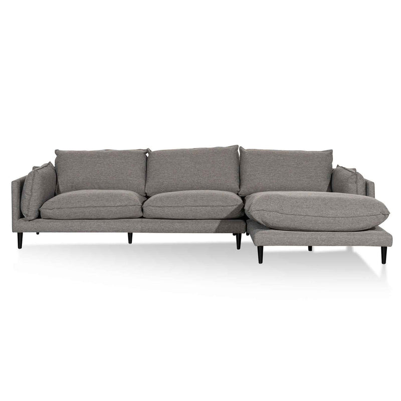 CLC6430-KSO 4 Seater Left Chaise Fabric Sofa - Graphite Grey