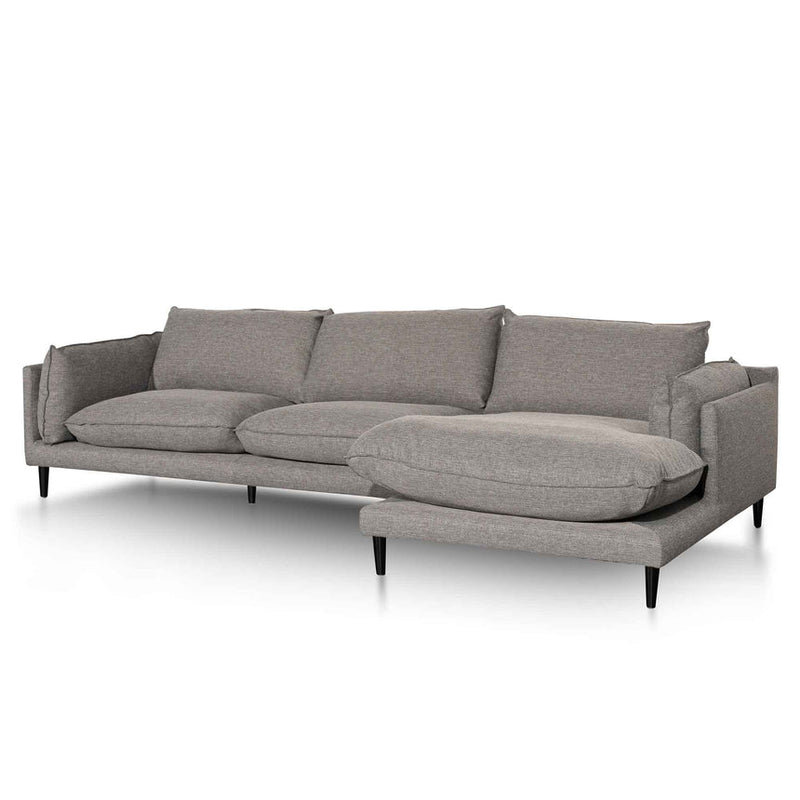 CLC6430-KSO 4 Seater Left Chaise Fabric Sofa - Graphite Grey