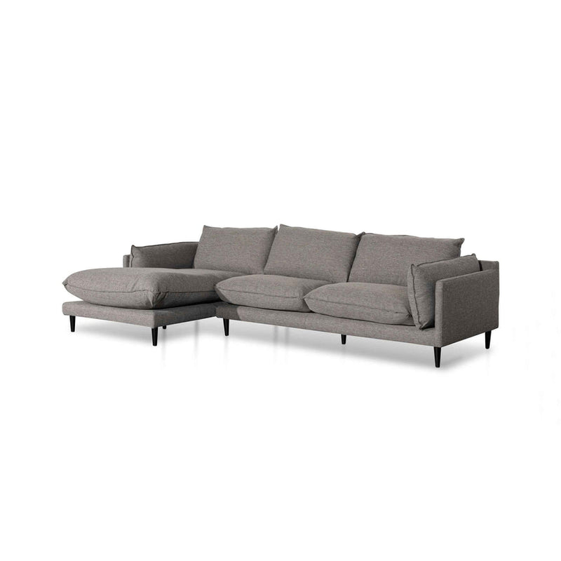 CLC6431-KSO 4 Seater Right Chaise Fabric Sofa - Graphite Grey