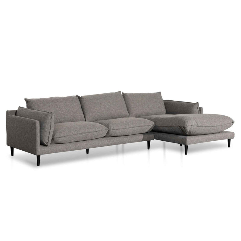 CLC6430-KSO 4 Seater Left Chaise Fabric Sofa - Graphite Grey