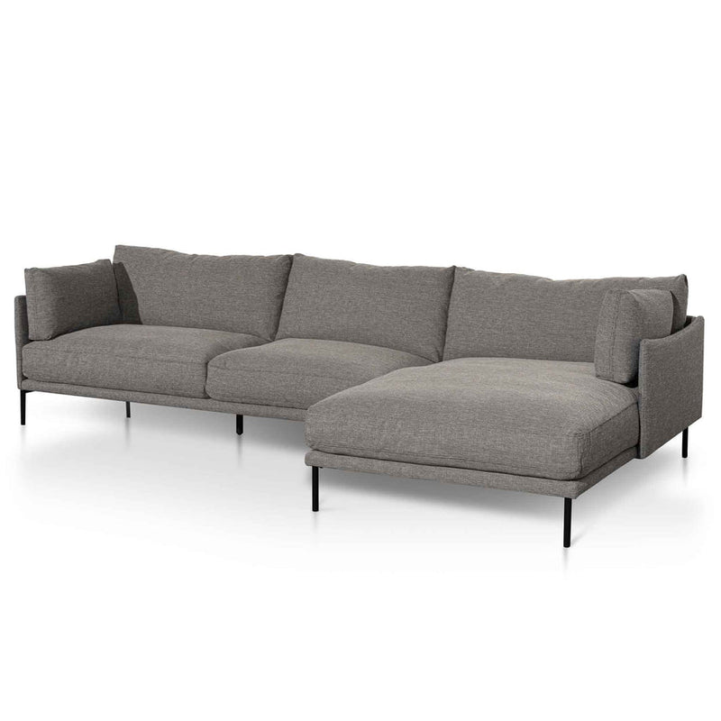 CLC6436-KSO 4 Seater Right Chaise Fabric Sofa - Graphite Grey