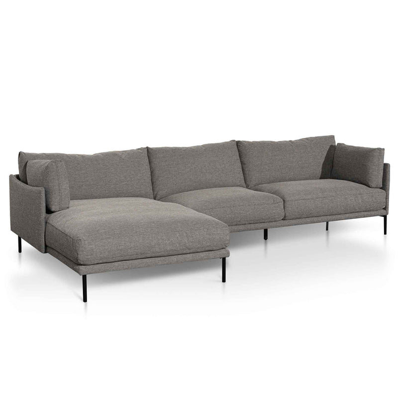 CLC6436-KSO 4 Seater Right Chaise Fabric Sofa - Graphite Grey