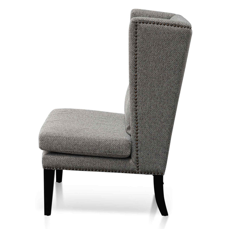 Velvet Lounge Wingback Chair in Light Texture Grey