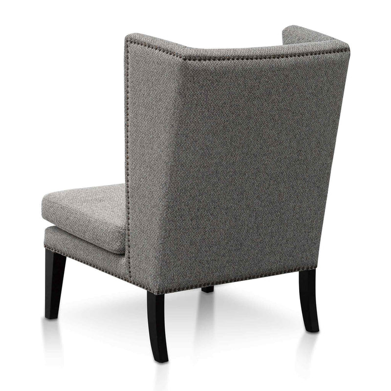 Velvet Lounge Wingback Chair in Light Texture Grey