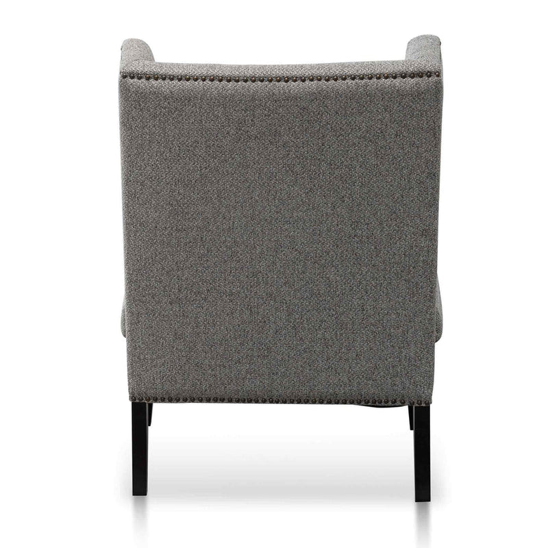 Velvet Lounge Wingback Chair in Light Texture Grey