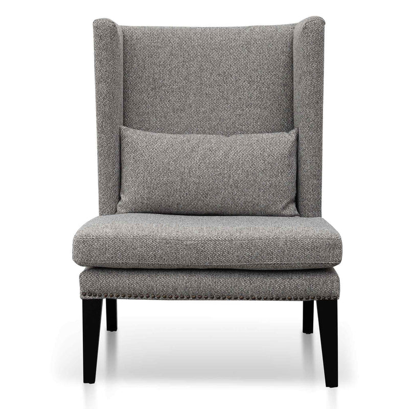 Velvet Lounge Wingback Chair in Light Texture Grey