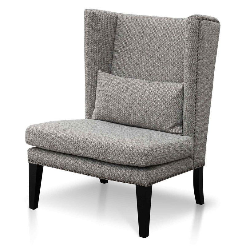 Velvet Lounge Wingback Chair in Light Texture Grey