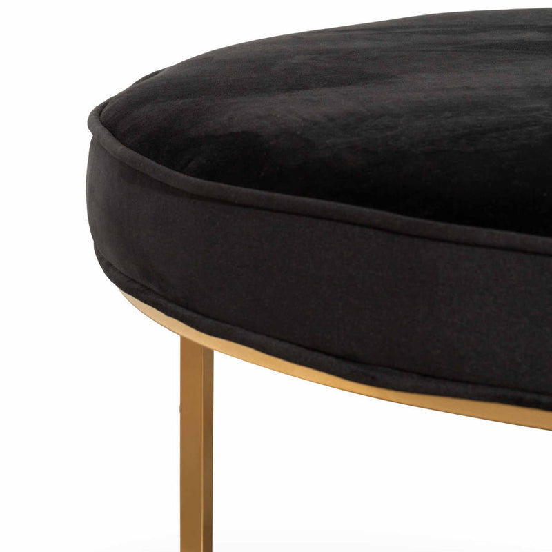 100cmx46cm Ottoman - Black Velvet