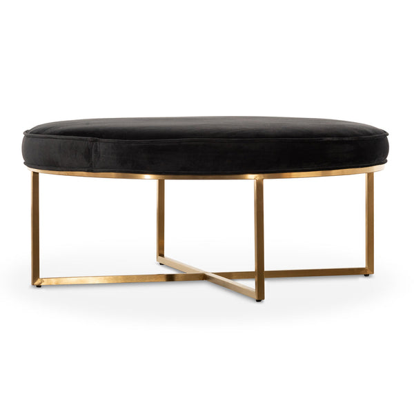 100cmx46cm Ottoman - Black Velvet