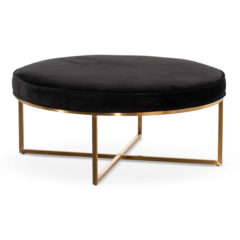 100cmx46cm Ottoman - Black Velvet