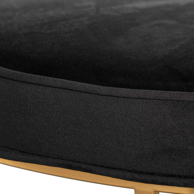 100cmx46cm Ottoman - Black Velvet