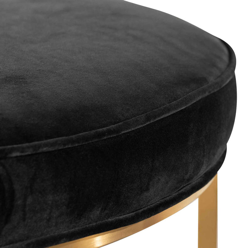 100cmx46cm Ottoman - Black Velvet