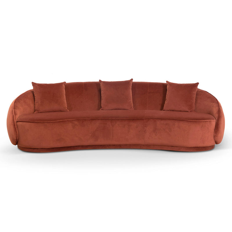 Velvet 3 Seater Sofa - Rustic Orange