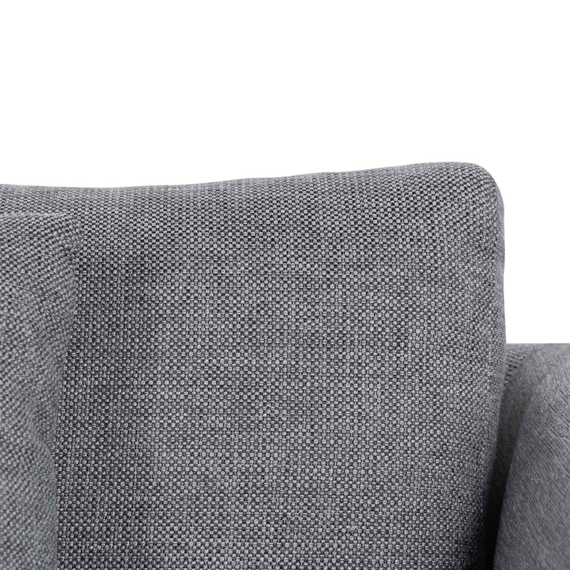 4 Seater Fabric Sofa - Graphite Grey and Natural Legs