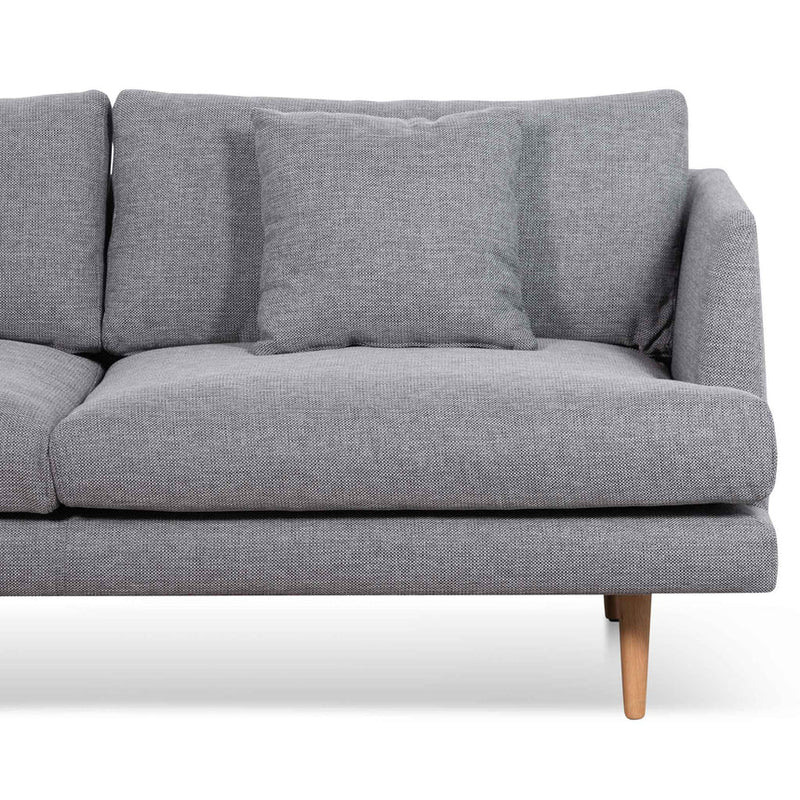 4 Seater Fabric Sofa - Graphite Grey and Natural Legs