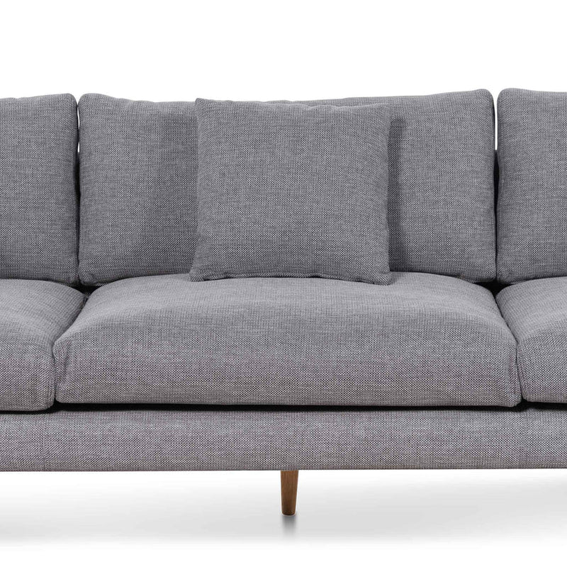 4 Seater Fabric Sofa - Graphite Grey and Natural Legs