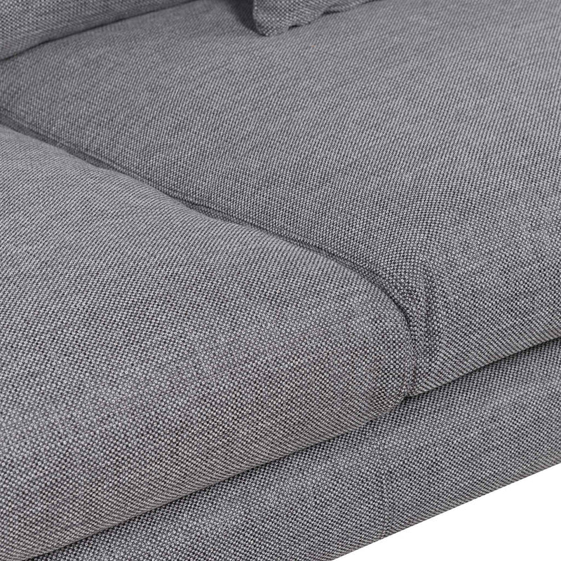 CLC806 3 Seater Left Chaise Fabric Sofa - Light Texture Grey